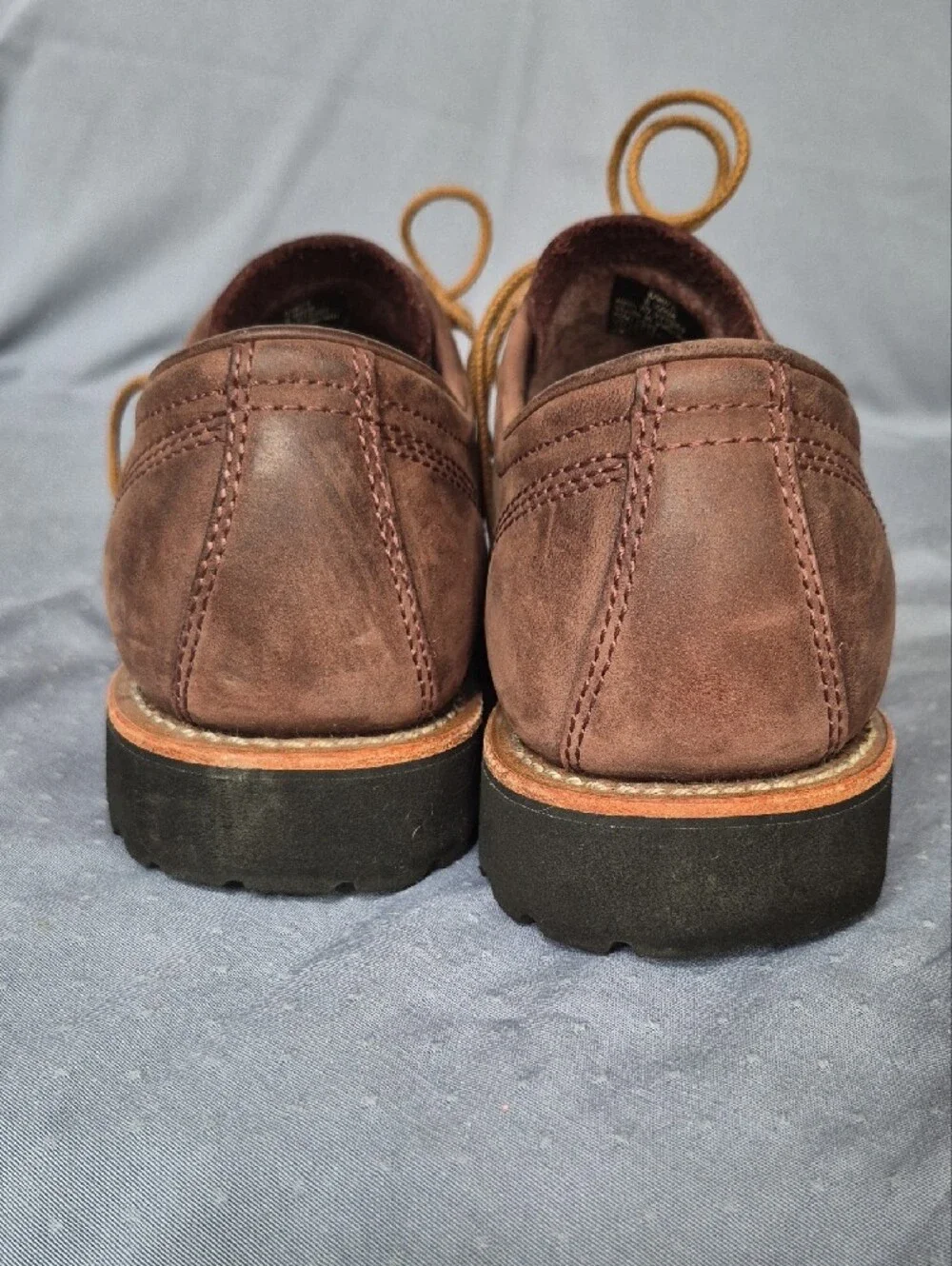 L.L. Bean Bucksport Shoe Plain Toe Mens 8W Brown Suede Leather Lace-Up Oxfords